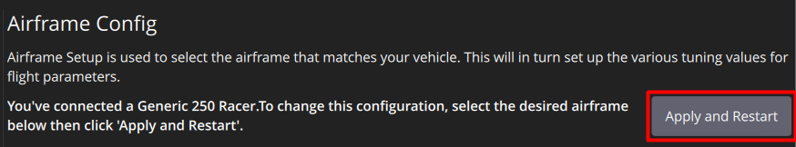 airframe config apply