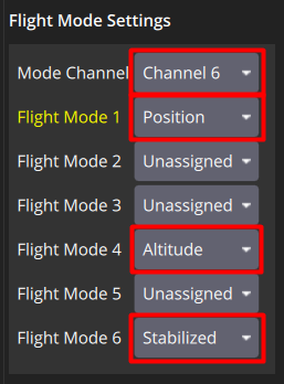 flight mode settings